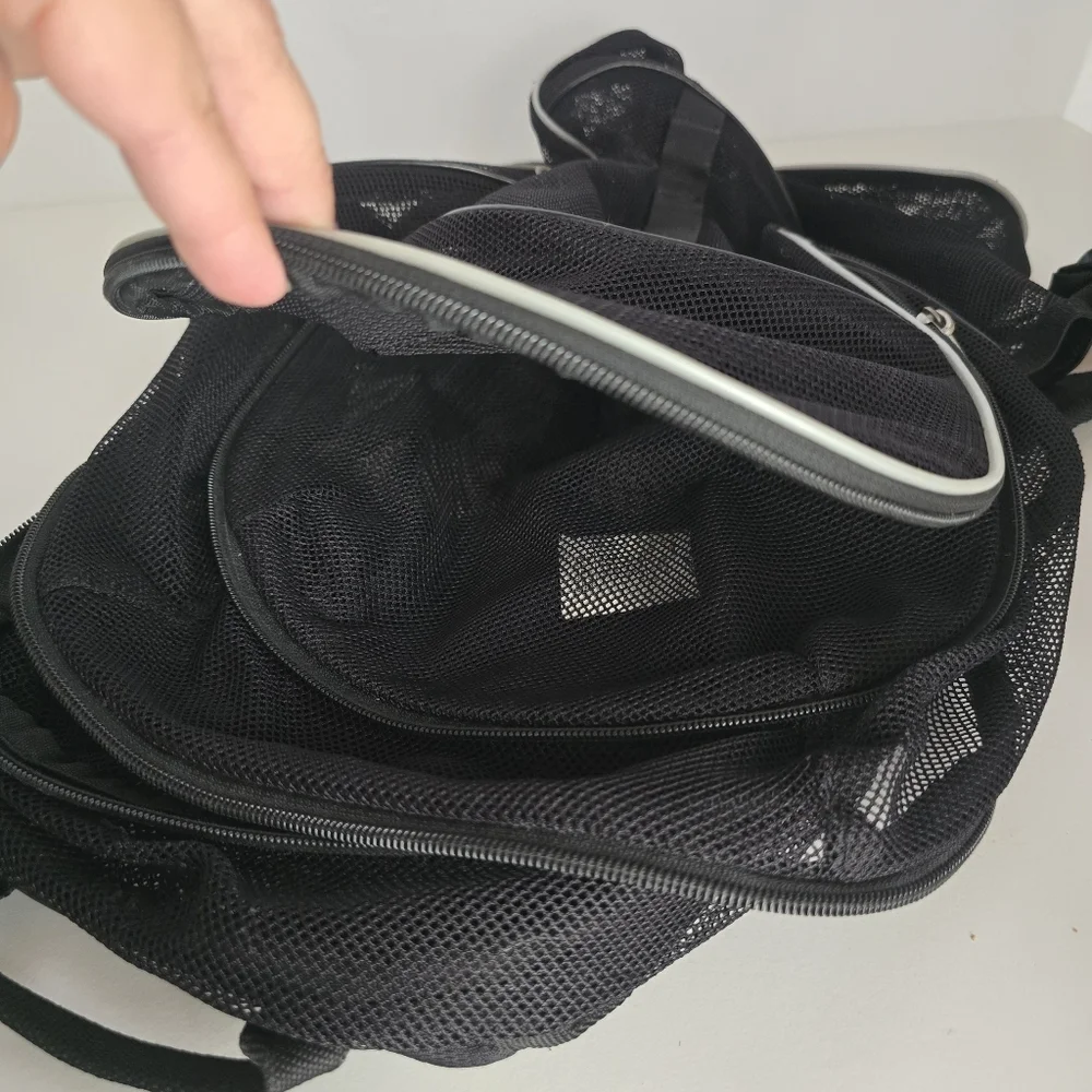Nike Black Mesh Backpack Streetwear Gym Sports Beach Travel Bag